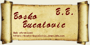 Boško Bucalović vizit kartica